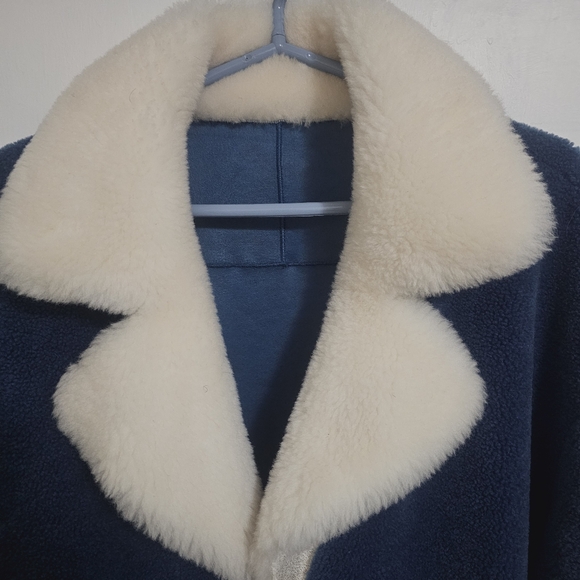 Plush teddy winter coat fur leather baggy small - Picture 9 of 10